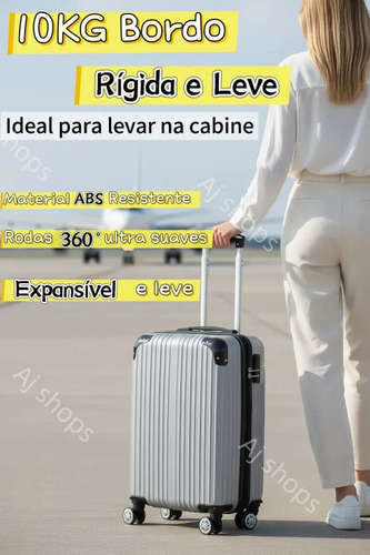 Mala De Viagem Bordo Sweet Studio ABS Com Zíper Expansível Resistente Rodas 360