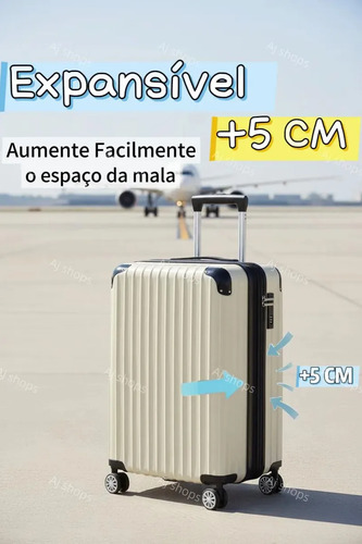 Mala De Viagem Bordo Sweet Studio ABS Com Zíper Expansível Resistente Rodas 360