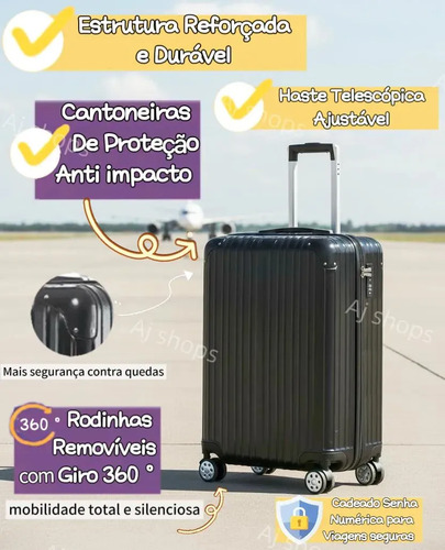 Mala De Viagem Bordo Sweet Studio ABS Com Zíper Expansível Resistente Rodas 360