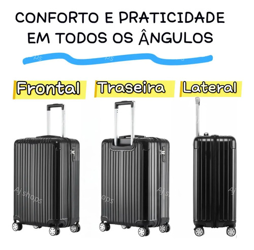Mala De Viagem Bordo Sweet Studio ABS Com Zíper Expansível Resistente Rodas 360