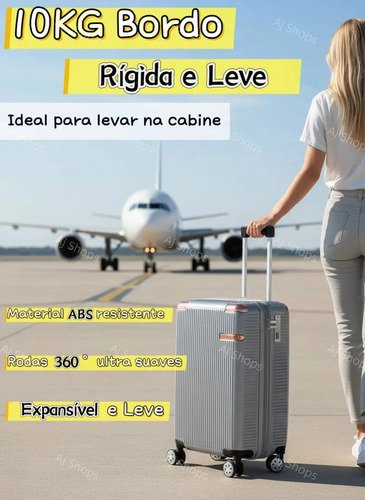 Mala de Viagem de Bordo ABS Sweet Studio com Rodas Duplas 360° para Cabine – Rosa