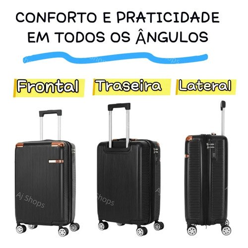 Mala de Viagem de Bordo ABS Sweet Studio com Rodas Duplas 360° para Cabine – Rosa
