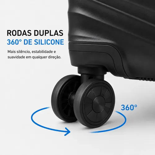 Mala Viagem Bordo 10kg Compacta Premium Giratória Cadeado
