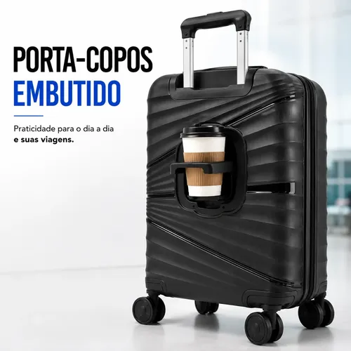 Mala Viagem Bordo 10kg Compacta Premium Giratória Cadeado