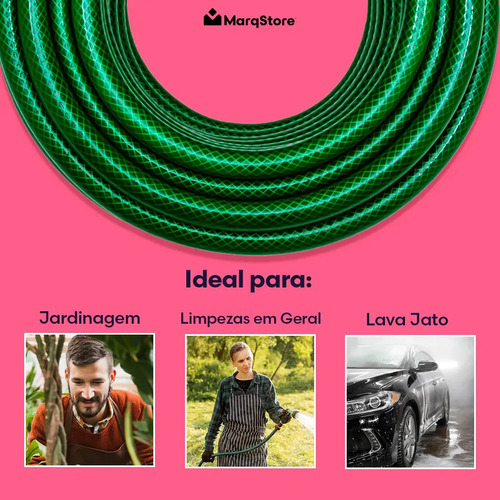 Mangueira Jardim 30 Metros Com Esguicho Trançada Reforçada Flexível 7/16 Anti Dobra Irrigação Quintal Poço Lavagem Durável Marqs Home