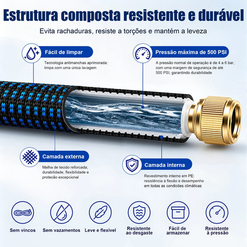 Mangueira Jardim 30 Metros Expansiva Flexível Irrigação Água