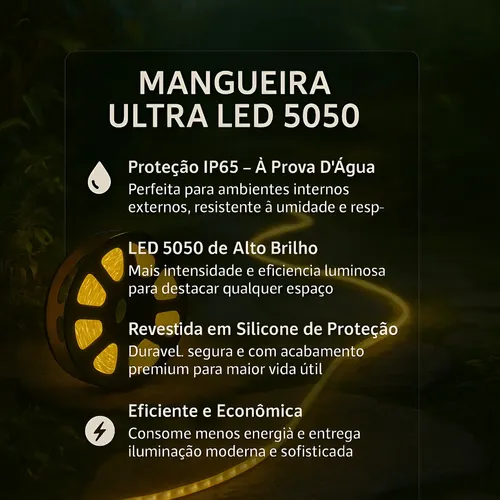 Mangueira Led 5050 Chata 15m Branco Quente Ou Frio