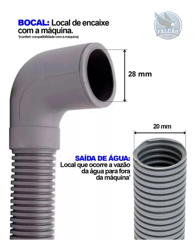 Mangueira Saída De Água 2m 28mm Máquina Lavar Roupas - Universal Brastemp Consul Electrolux