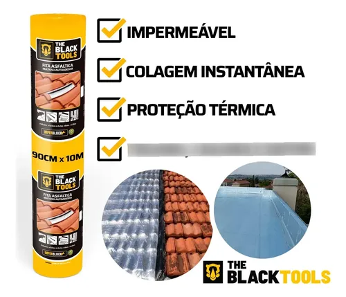 Manta Asfáltica Aluminizada Auto Adesiva 90cm X 10m Kit 5