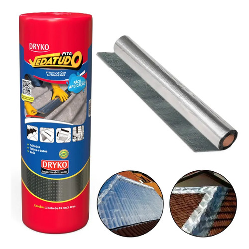 Manta asfaltica auto adesiva aluminizada 45 cm x 10 m dryko 1