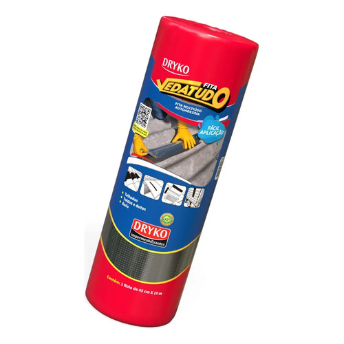 Manta Asfáltica Auto Adesiva Aluminizada 45 Cm X 10 M Dryko