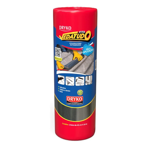 Manta Asfáltica Auto Adesiva Aluminizada 45 Cm X 10 M Dryko