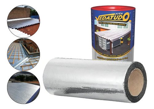 Manta Asfáltica Auto Adesiva Aluminizada - 45cm X 10m