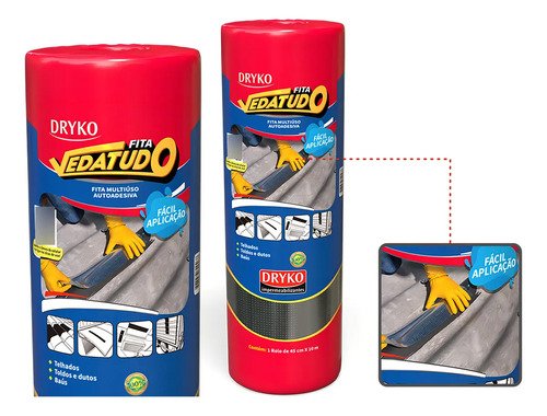 Manta Asfáltica Auto Adesiva Aluminizada - 45cm X 10m