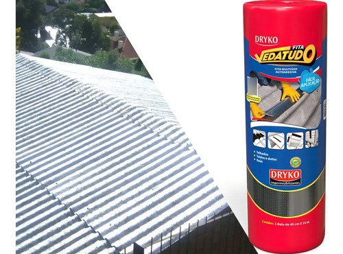 Manta Asfáltica Auto Adesiva Aluminizada - 45cm X 10m