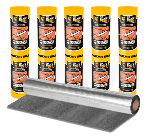 Manta asfaltica auto adesiva aluminizada 5 uni 90cm x 10m