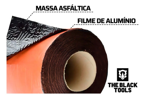 Manta Asfáltica Auto Adesiva Terracota Para Telha 90cm X 10m