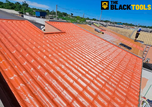 Manta Asfáltica Auto Adesiva Terracota Para Telha 90cm X 10m