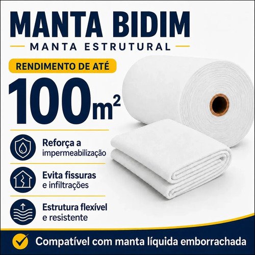 Manta Bidim Vp50 100m Impermeabilizante Para Telhado Lajes