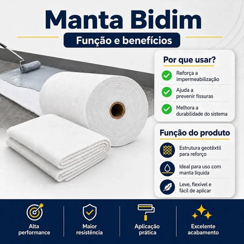 Manta Bidim Vp50 100m Impermeabilizante Para Telhado Lajes