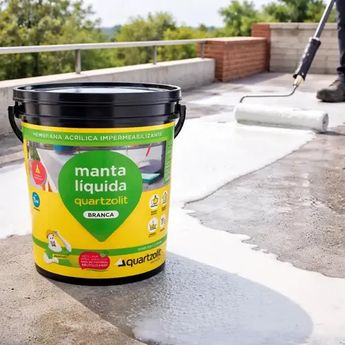 Manta Líquida 1 8 Kg Quartzolit Branco Telhados Lajes Branco