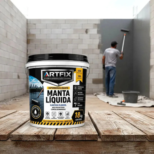 Manta Liquida Emborrachada 18 Kg P/ Área Externa Interna Cinza Acetinado