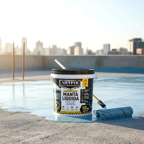 Manta Liquida Emborrachada 18 Kg P/ Área Externa Interna Cinza Acetinado