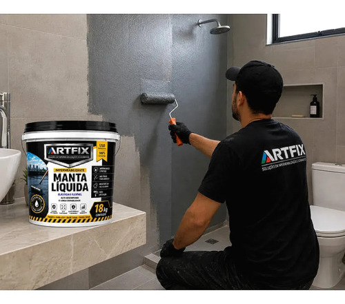 Manta Liquida Emborrachada 18 Kg P/ Área Externa Interna Cinza Acetinado