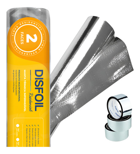 Manta termica residencial p telhado dupla face 50m2 disfoil