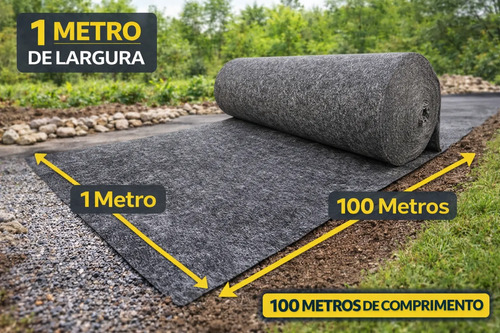 Manta Tipo Bidim Geotextil Drenagem Canteiros 100m2 (100x1m)