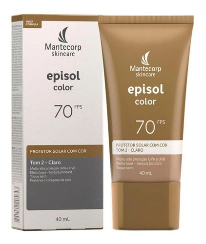 Mantecorp protetor solar facial episol fps 70 tom 2 claro