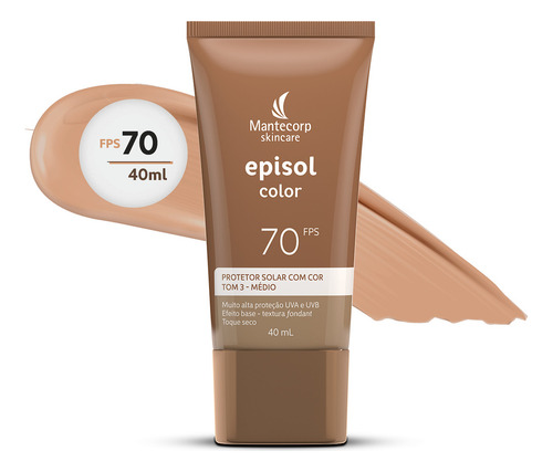 Mantecorp protetor solar facial episol fps 70 tom 3 medio