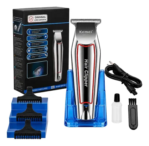 Maquina acabamento cortar cabelo barba e pelos kemei 032