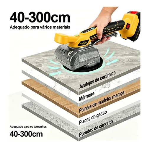 Maquina Assentar Piso Porcelanato Sem Fio Vibratoria Ventosa