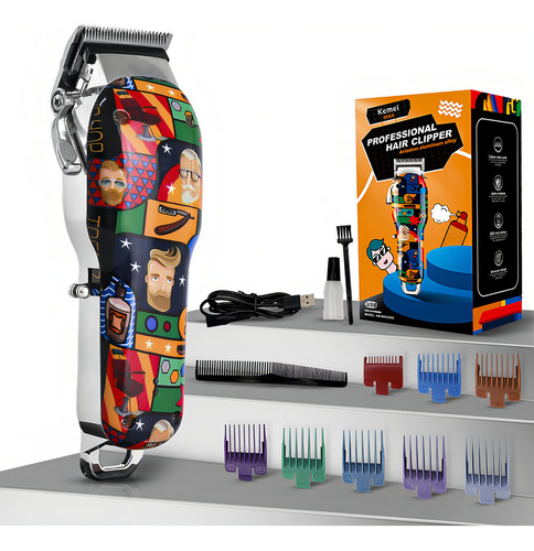Maquina cortar cabelo kemei profissional grafites max 2092 c