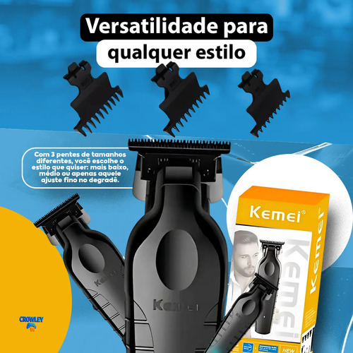 Máquina De Acabamento Corta Cabelo Profissional Kemei 2299 P