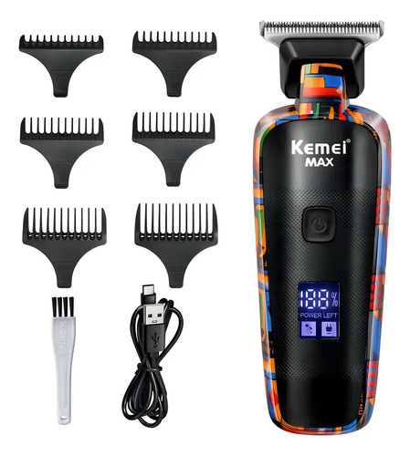 Maquina de acabamento kemei km 5090 com tela digital e 6 pen