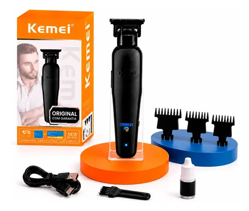 Maquina de acabamento profissional kemei km 2299 0gap bivolt