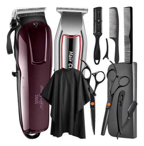 Maquina de corta cabelo e acabamento kit tesouras profission