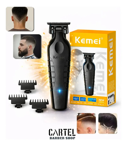 Maquina de cortar cabelo acabamento pezinho barba kemei km 2