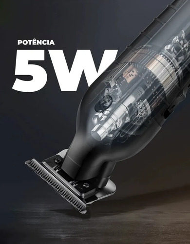 Máquina De Corte Acabamento Com Visor Led Profissional + Brinde Cabelo Pelo Barbear Trimmer Maquininha Detalhes Sem Fio Preto