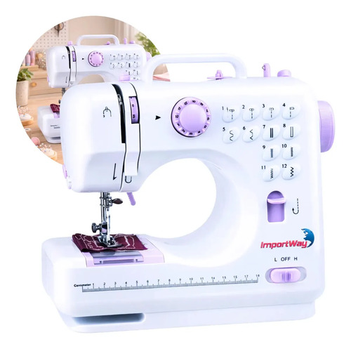 Maquina de costura reta importway 12 pontos domestica iwmc 5