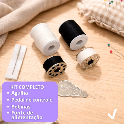 Máquina De Costura Reta ImportWay 12 Pontos Doméstica IWMC-505 Portátil Branco