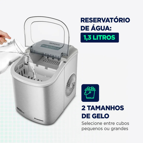 Máquina de Gelo Turbo Ice Premium, Mondial, 130W - MG-12-GI