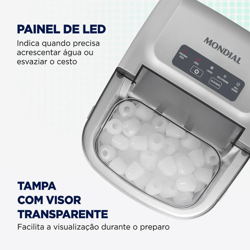 Máquina de Gelo Turbo Ice Premium, Mondial, 130W - MG-12-GI