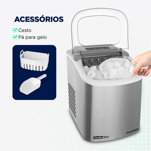 Máquina de Gelo Turbo Ice Premium, Mondial, 130W - MG-12-GI