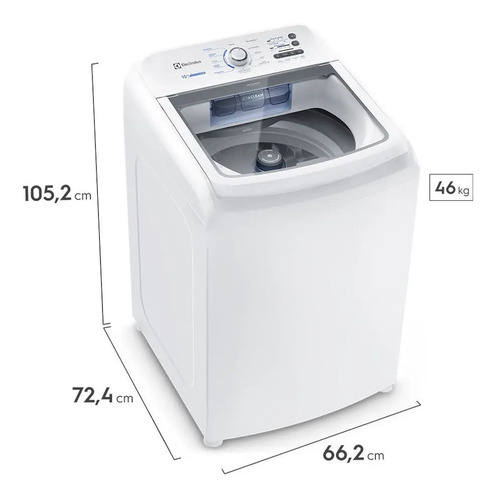 Máquina de Lavar Electrolux 15kg Branca Essential Care com Cesto Inox e Jet&Clean LED15