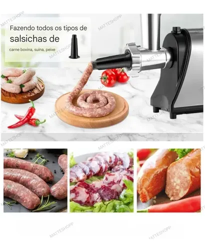 Máquina De Moer Carne Fazer Linguiça Hamburguer Automático