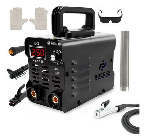 Maquina de solda adeske mma 250 inversora 250a com display d