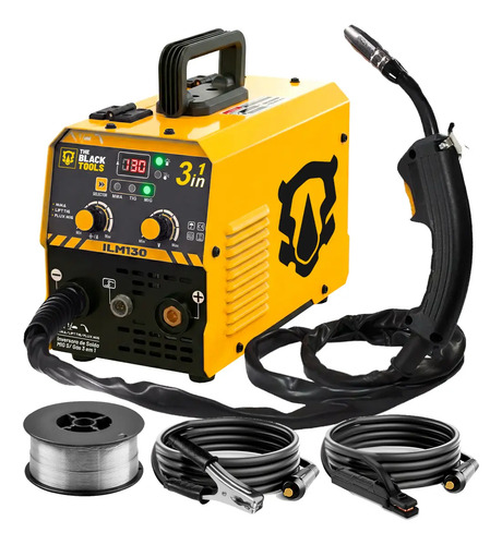 Maquina de solda inversora mig 130a sem gas 3 em 1 tig lift